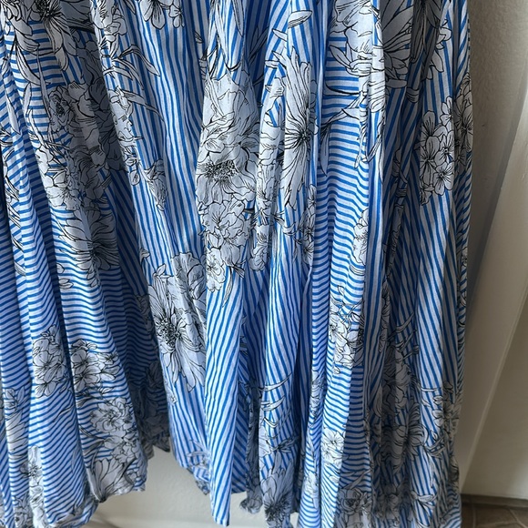 NWT CHELSEA & THEODORE Striped Fit and Flare Floral Maxi Dress - Picture 7 of 9